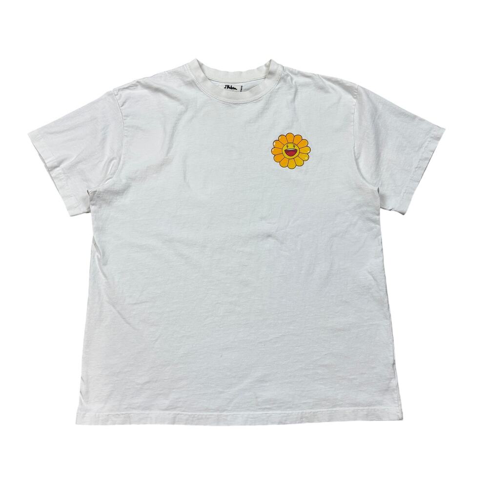 J Balvin Takashi Murakami Kaikai Kiki Flower Short Sleeve T Shirt Men's 2XL